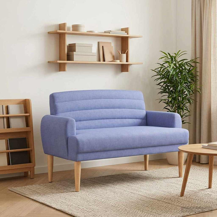 Lænestol med knap tufting Jeans blå 116 x 67 x 80 cm Stof
