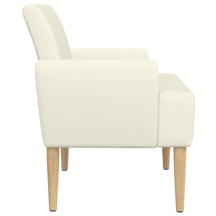 Lænestol med knap tufting Cremefarvet 116 x 67 x 81 cm