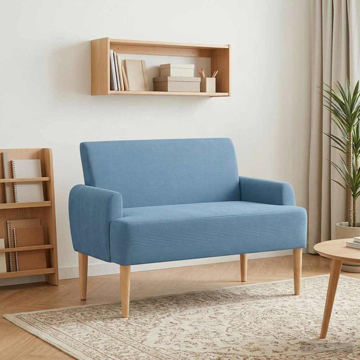 Lænestol med knap tufting Blå 116 x 67 x 81 cm Velourstof