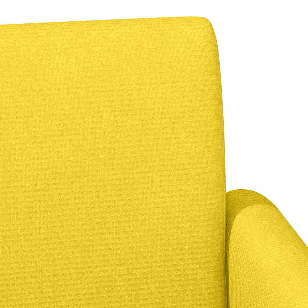 Lænestol med knap tufting Lys Gul 116 x 67 x 81 cm Velourstof