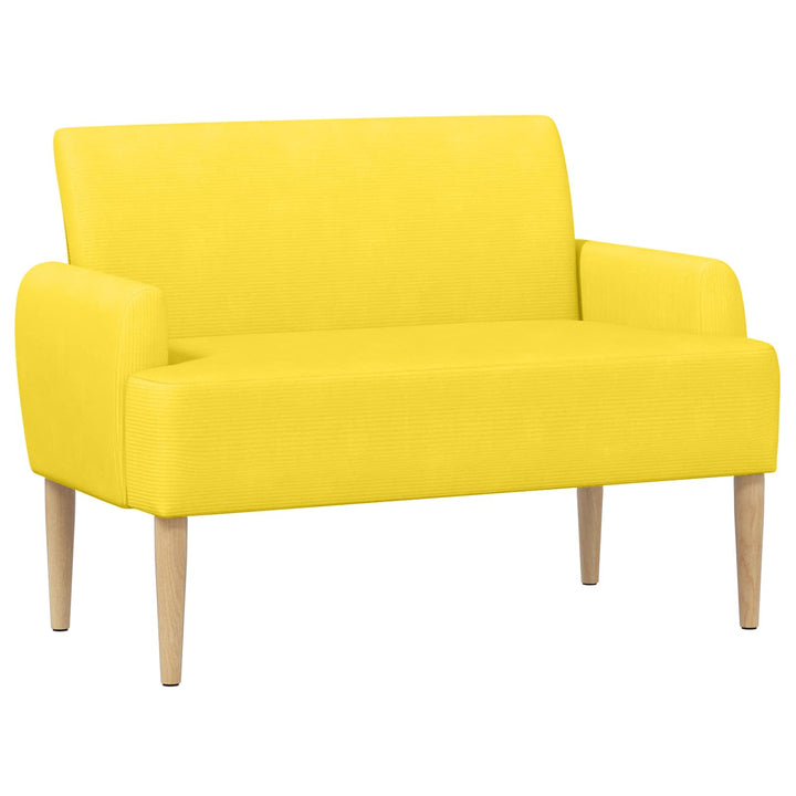 Lænestol med knap tufting Lys Gul 116 x 67 x 81 cm Velourstof