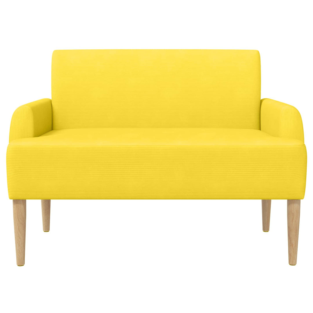 Lænestol med knap tufting Lys Gul 116 x 67 x 81 cm Velourstof
