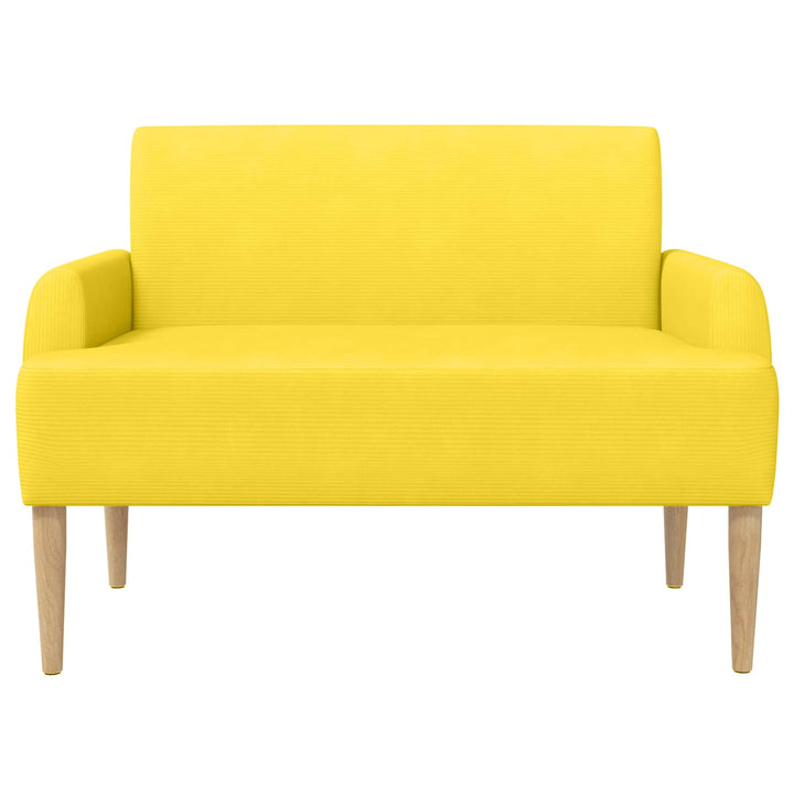 Lænestol med knap tufting Lys Gul 116 x 67 x 81 cm Velourstof