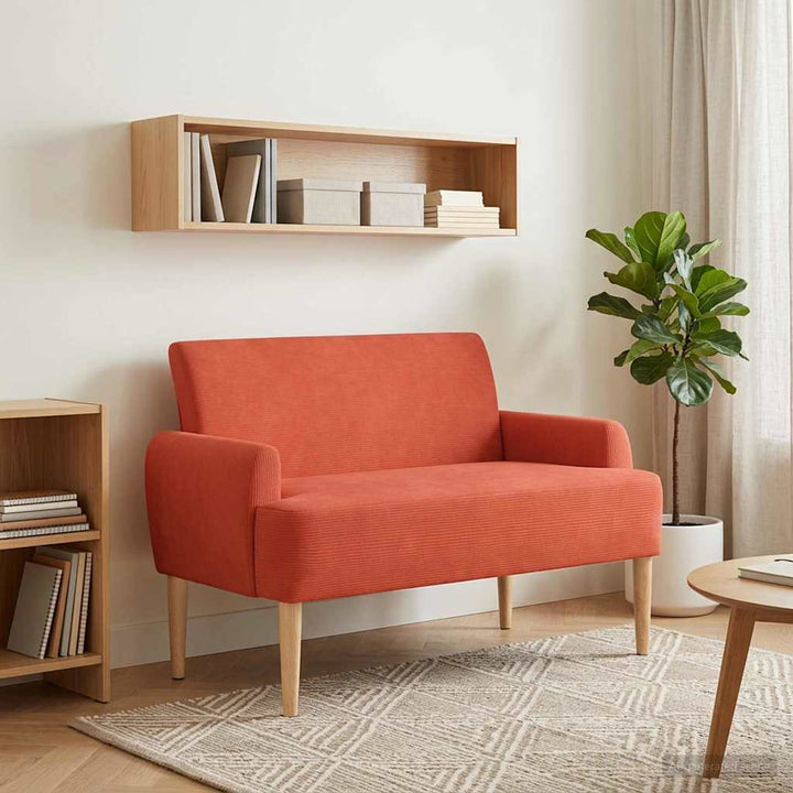 Lænestol med knap tufting Rød orange 116 x 67 x 81 cm