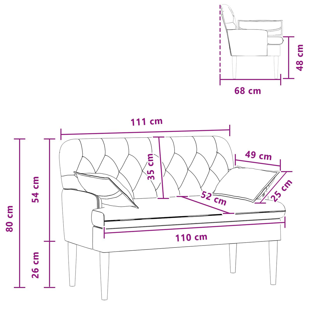 Lænestol med knap tufting Lysegrå 111 x 68 x 80 cm Stof