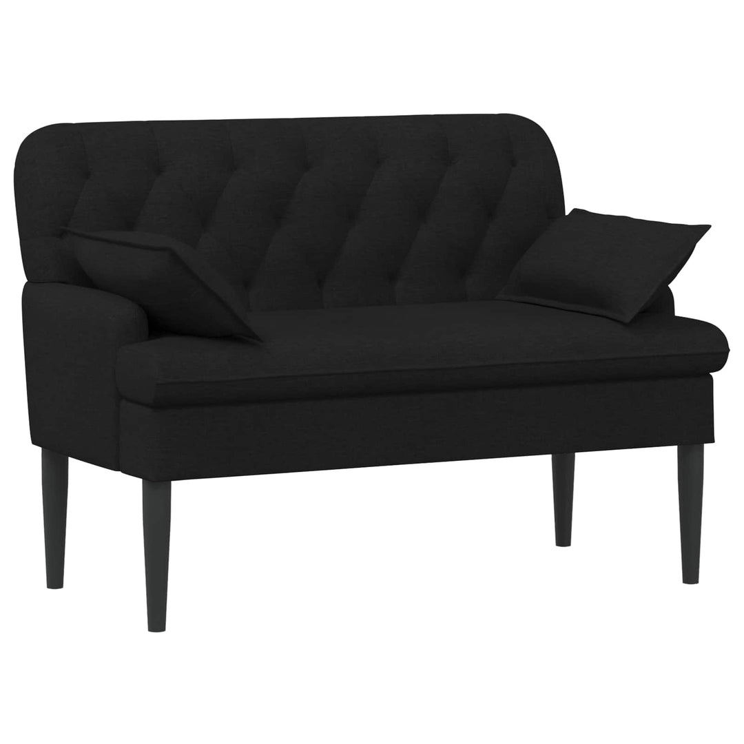 Lænestol med knap tufting Sort 111 x 68 x 80 cm Stof