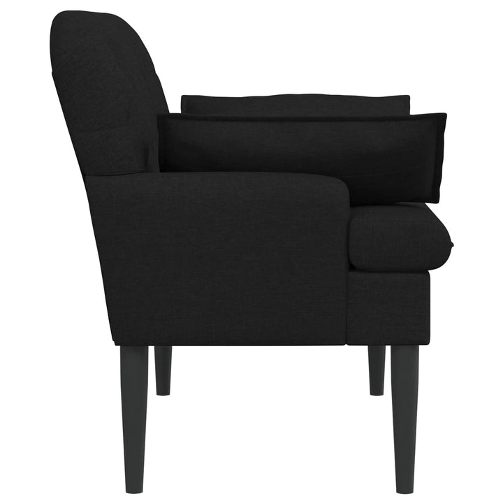 Lænestol med knap tufting Sort 111 x 68 x 80 cm Stof
