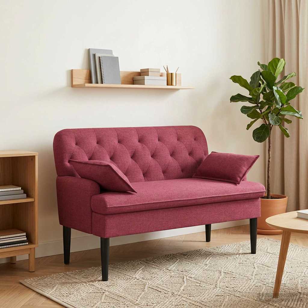 Lænestol med knap tufting Vinrød 111 x 68 x 80 cm Stof