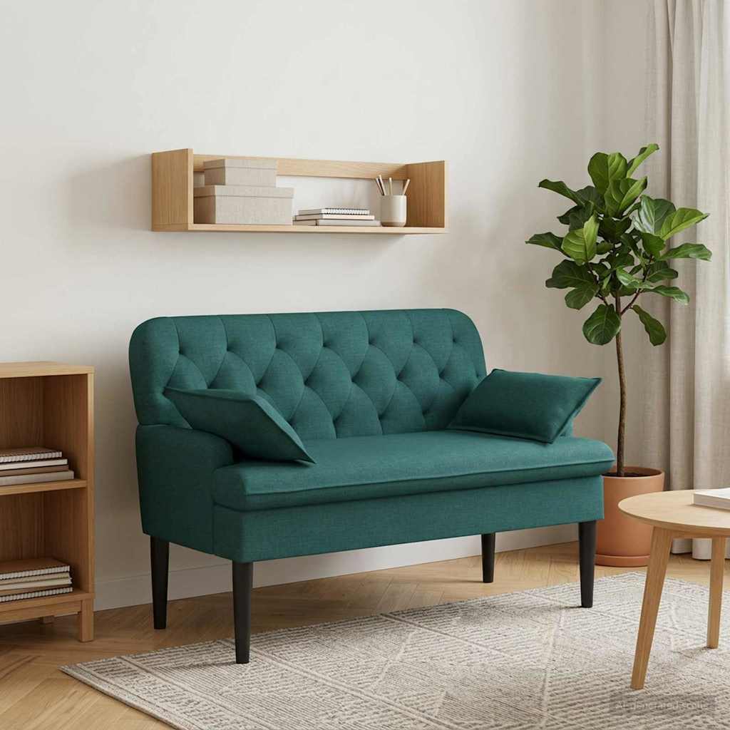 Lænestol med knap tufting Mørkegrøn 111 x 68 x 80 cm Stof