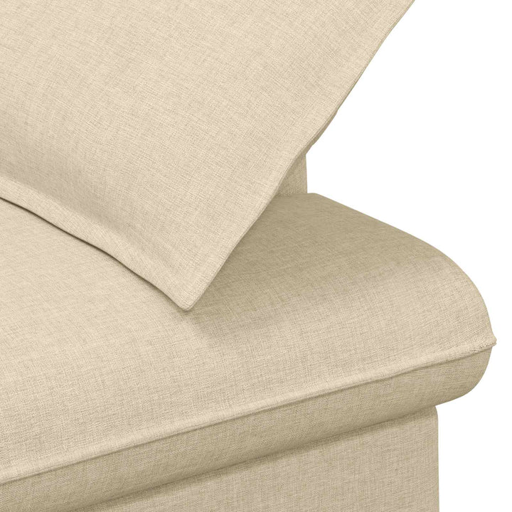 Lænestol med knap tufting Cremefarvet 111 x 68 x 80 cm Stof