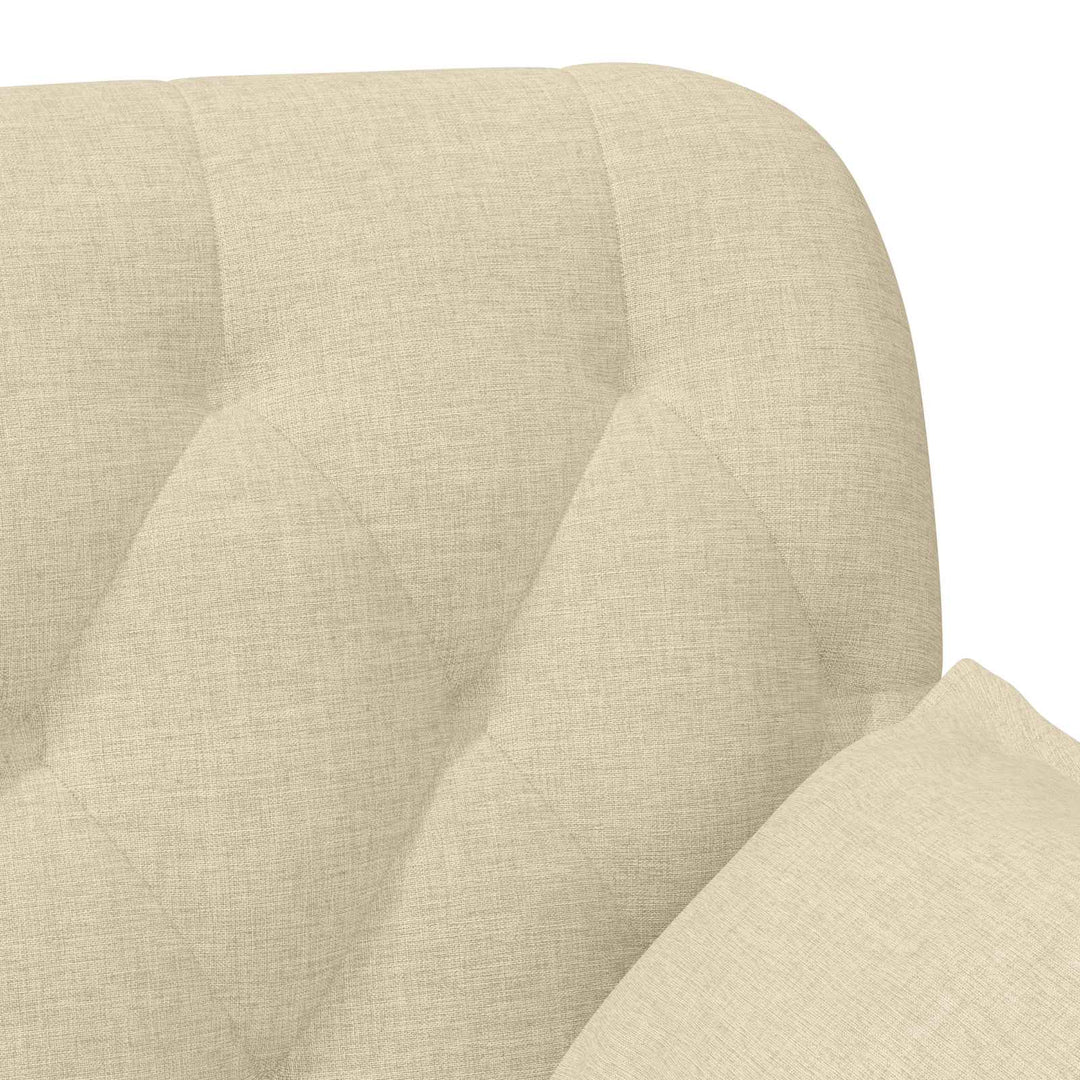 Lænestol med knap tufting Cremefarvet 111 x 68 x 80 cm Stof