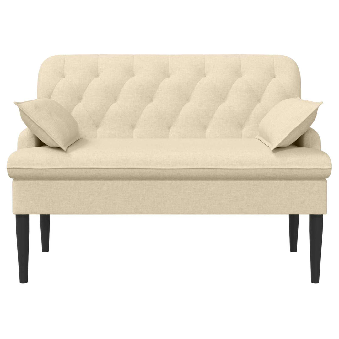 Lænestol med knap tufting Cremefarvet 111 x 68 x 80 cm Stof
