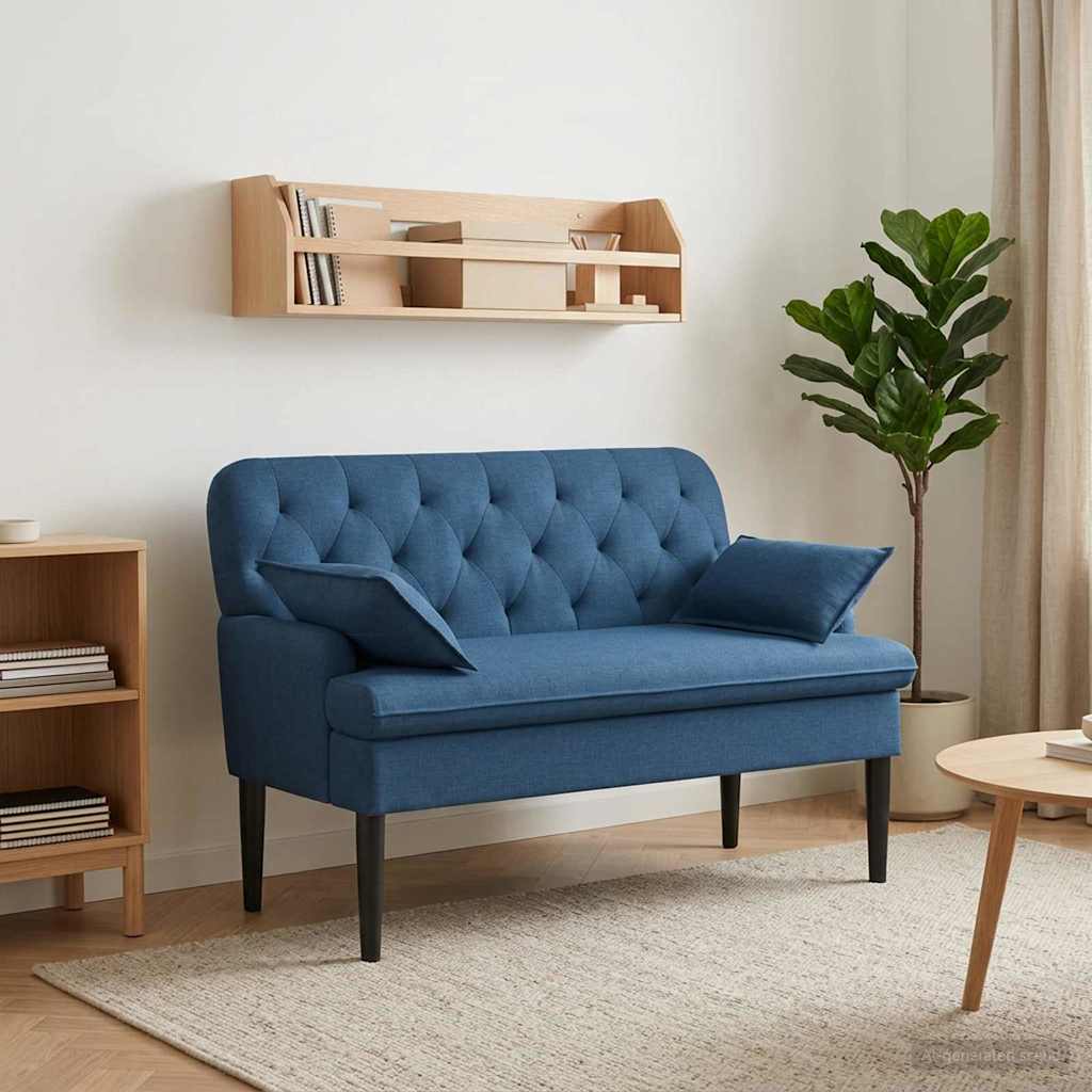 Lænestol med knap tufting Blå 111 x 68 x 80 cm Stof