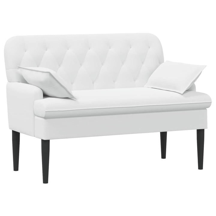 Lænestol med knap tufting Hvid 111 x 68 x 80 cm Stof