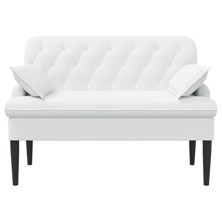 Lænestol med knap tufting Hvid 111 x 68 x 80 cm Stof