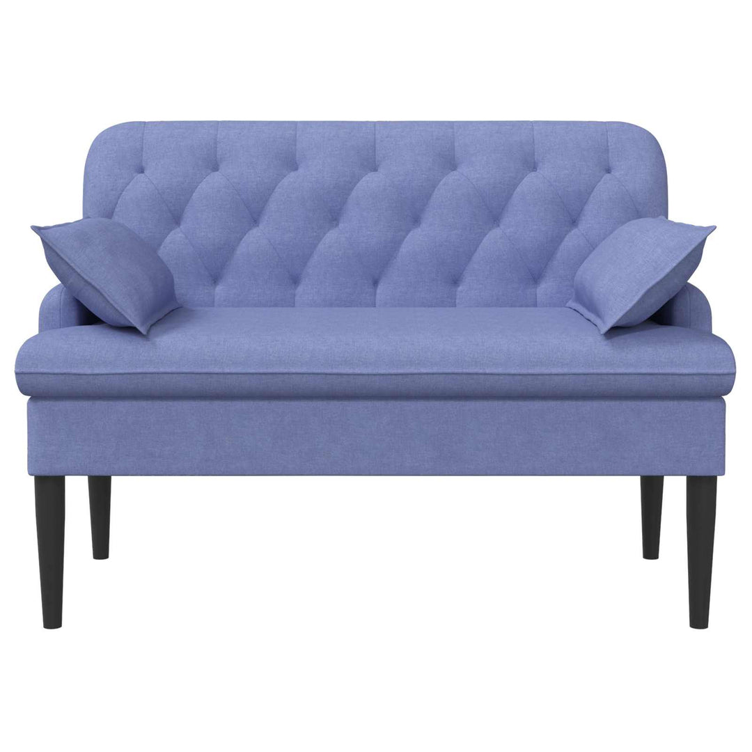 Lænestol med knap tufting Jeans blå 111 x 68 x 80 cm Stof