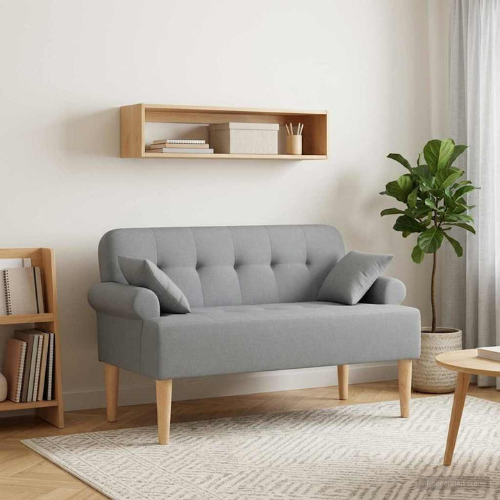 Lænestol med knap tufting Lysegrå 120 x 65 x 79 cm Stof