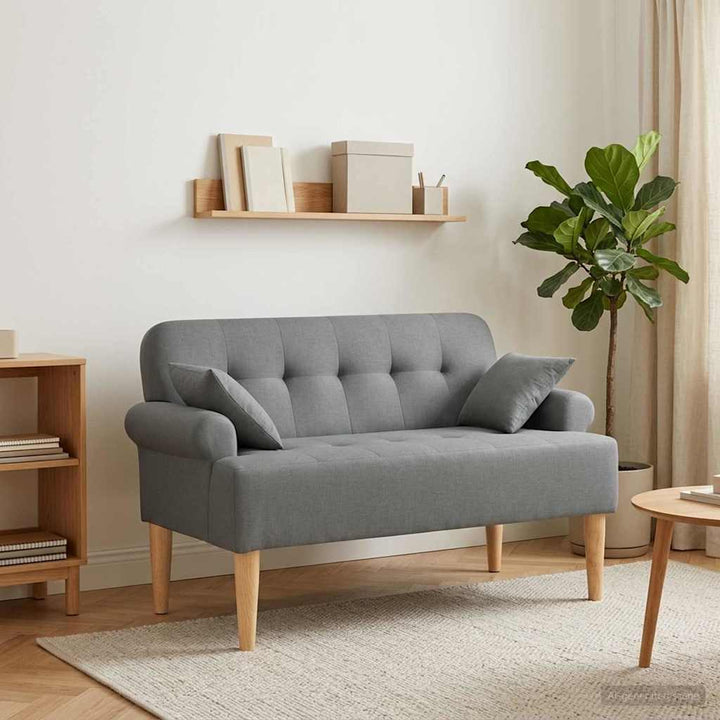 Lænestol med knap tufting Mørkegrå 120 x 65 x 79 cm Stof
