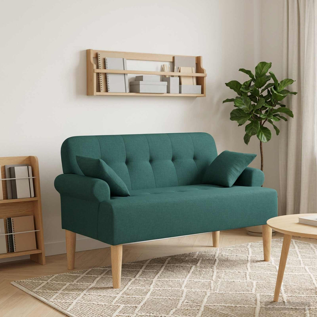 Lænestol med knap tufting Mørkegrøn 120 x 65 x 79 cm Stof
