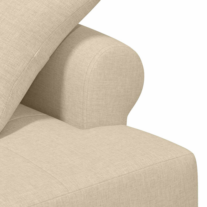 Lænestol med knap tufting Cremefarvet 120 x 65 x 79 cm Stof