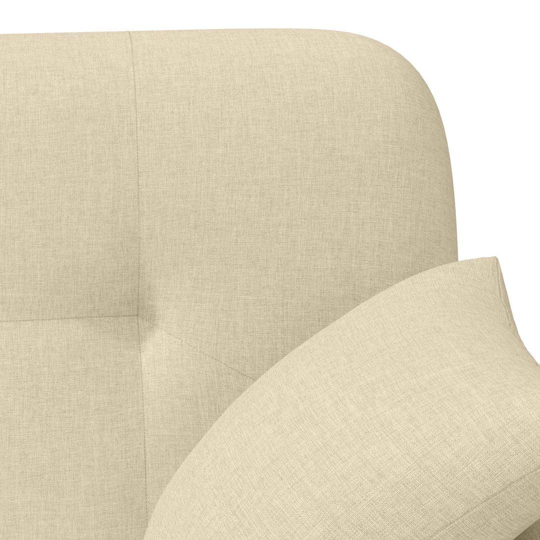 Lænestol med knap tufting Cremefarvet 120 x 65 x 79 cm Stof