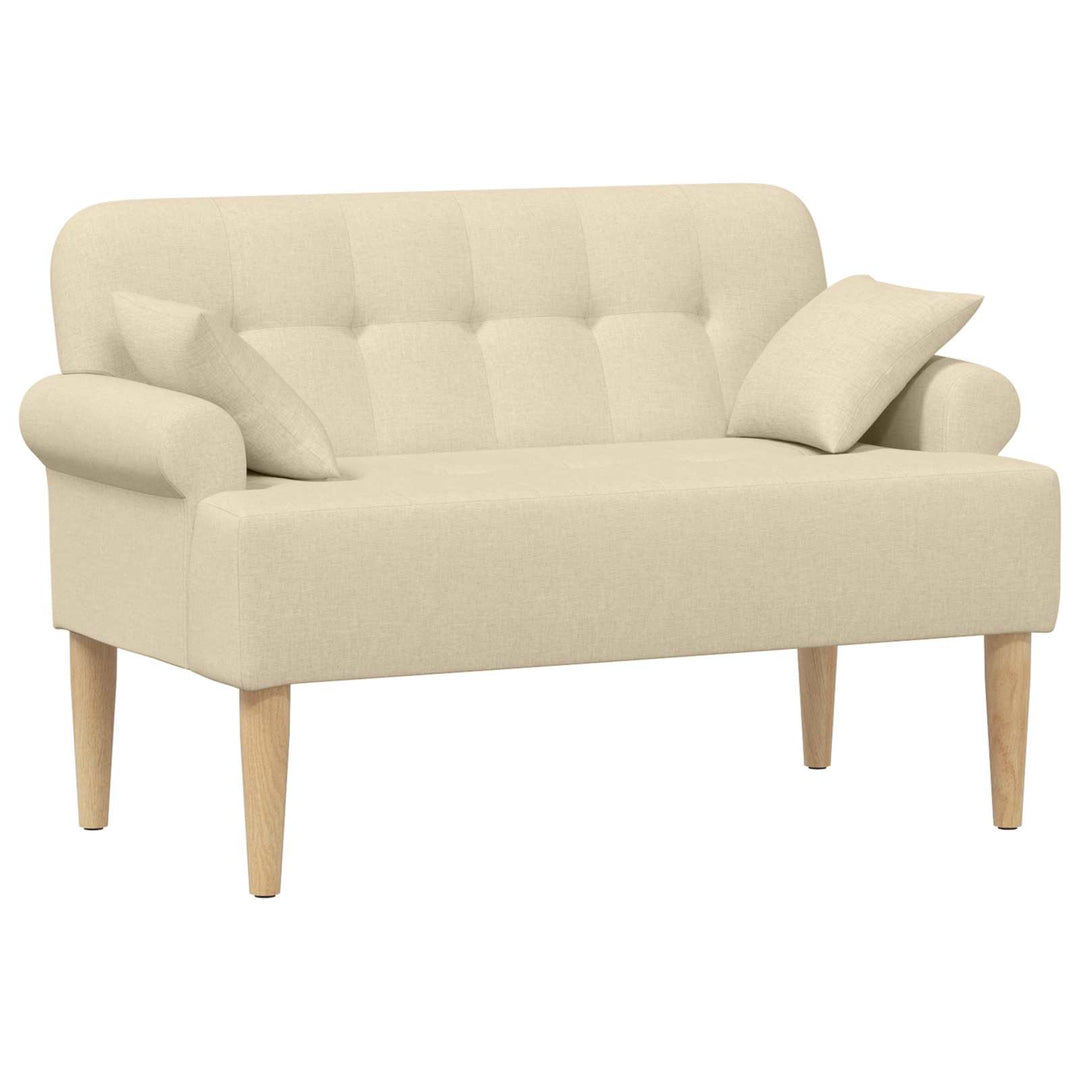 Lænestol med knap tufting Cremefarvet 120 x 65 x 79 cm Stof