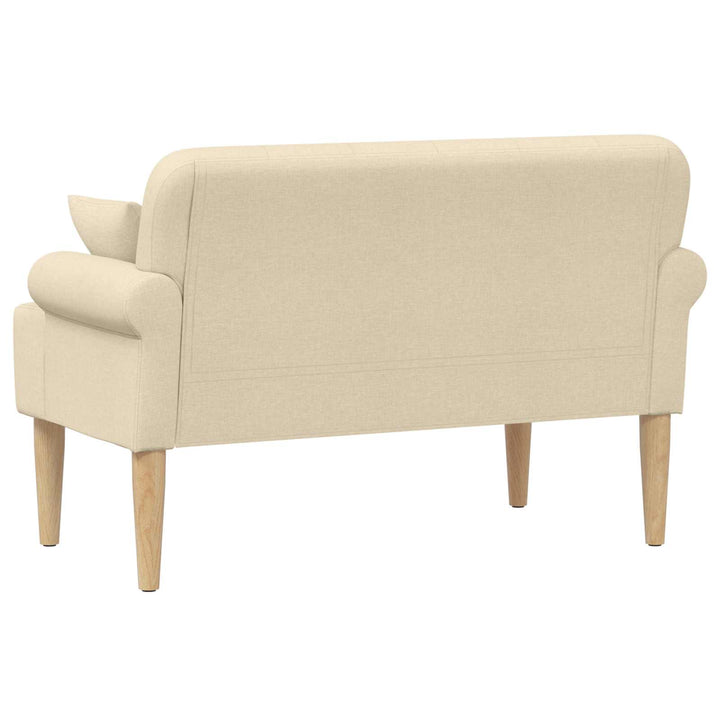 Lænestol med knap tufting Cremefarvet 120 x 65 x 79 cm Stof