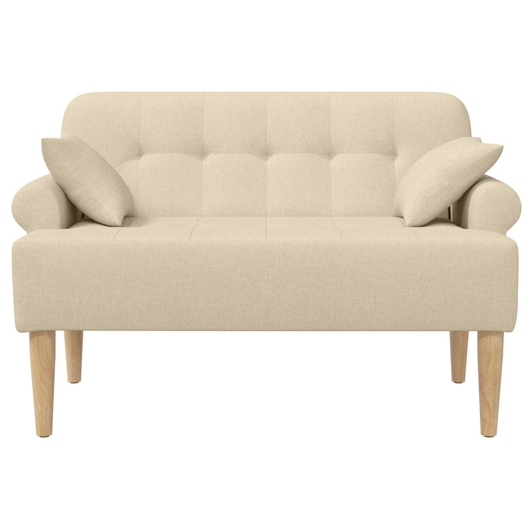 Lænestol med knap tufting Cremefarvet 120 x 65 x 79 cm Stof