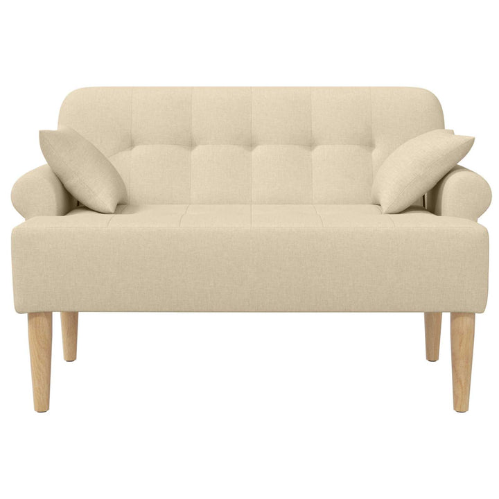 Lænestol med knap tufting Cremefarvet 120 x 65 x 79 cm Stof