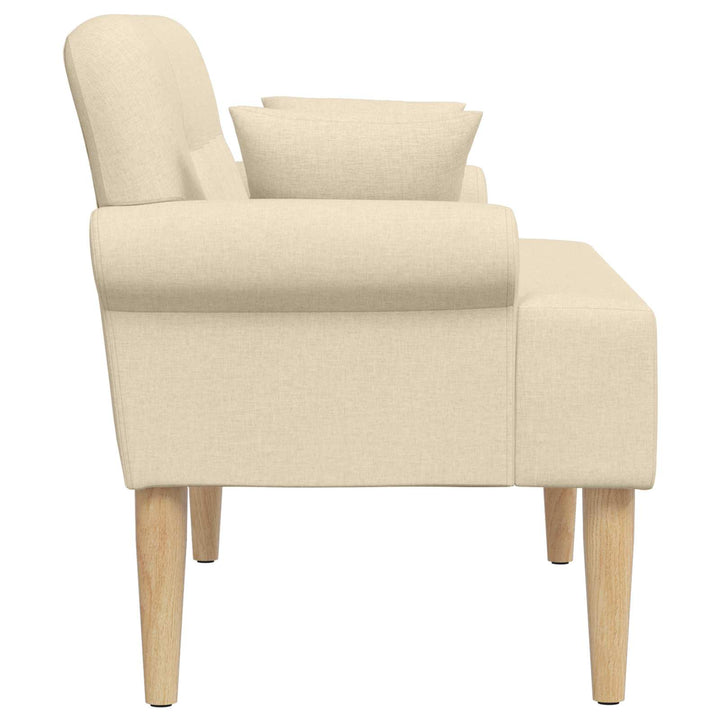 Lænestol med knap tufting Cremefarvet 120 x 65 x 79 cm Stof