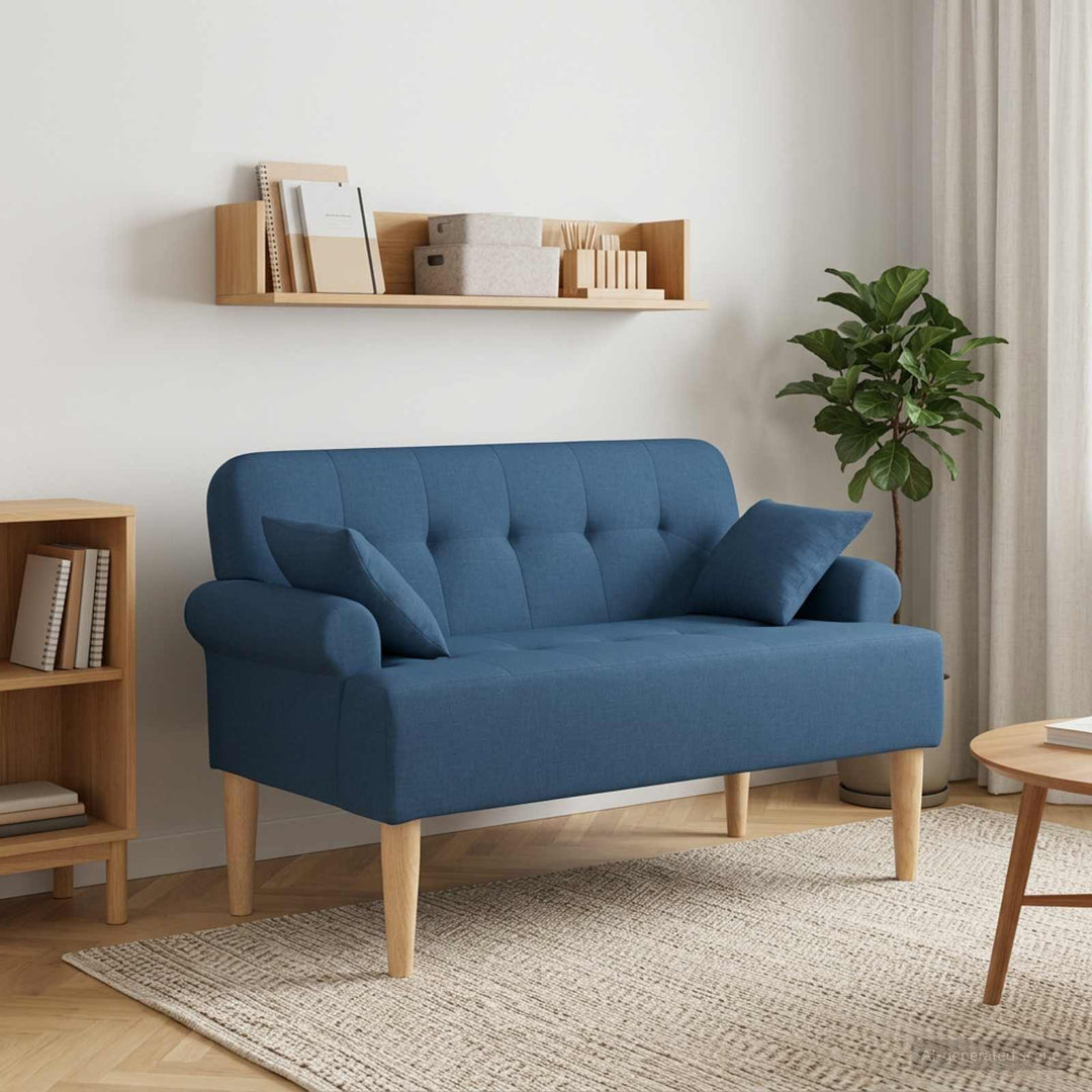 Lænestol med knap tufting Blå 120 x 65 x 79 cm Stof