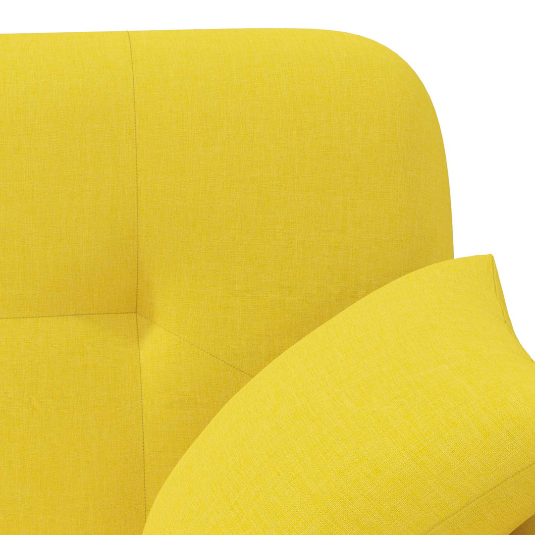 Lænestol med knap tufting Lys Gul 120 x 65 x 79 cm Stof