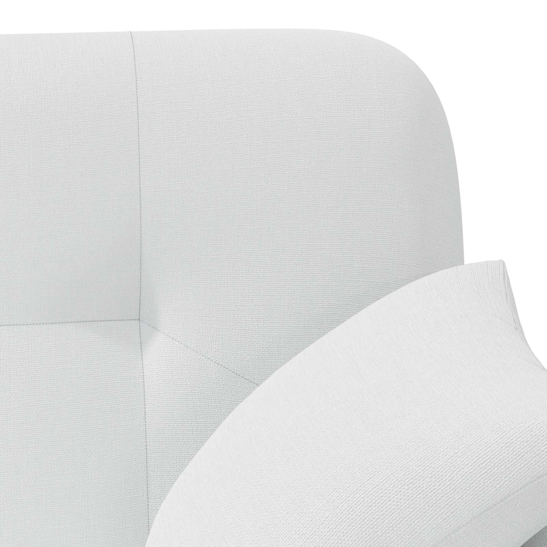 Lænestol med knap tufting Hvid 120 x 65 x 79 cm Stof