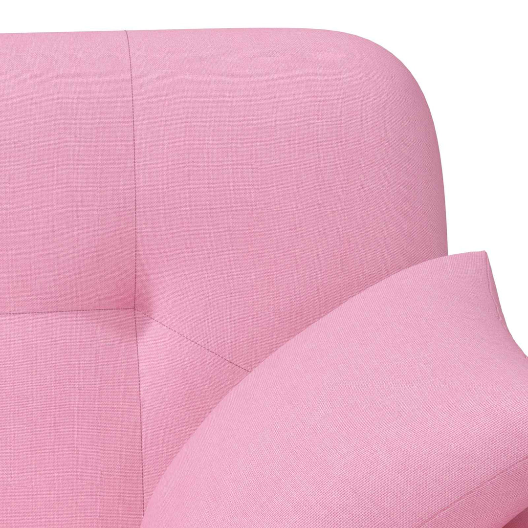 Lænestol med knap tufting Lyserød 120 x 65 x 79 cm Stof