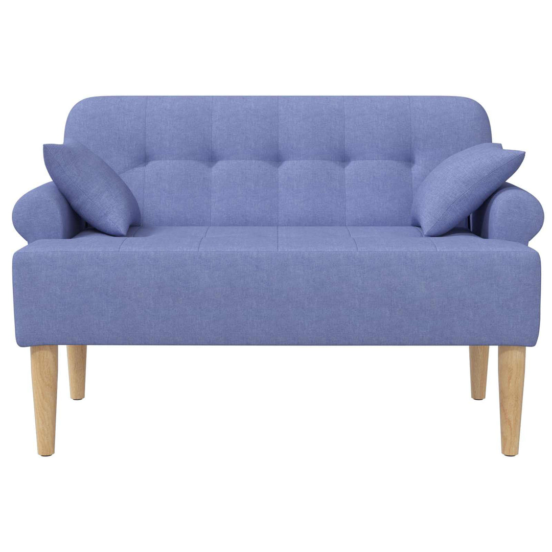 Lænestol med knap tufting Jeans blå 120 x 65 x 79 cm Stof
