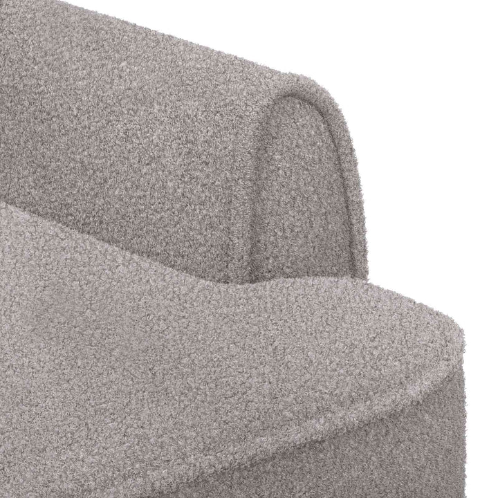 Lænestol med knap tufting Lysegrå 117 x 67 x 77 cm Bouclé