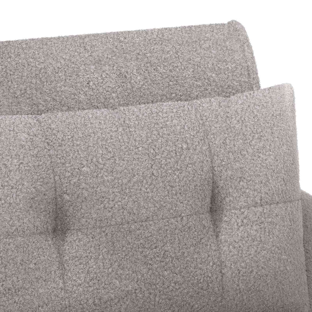 Lænestol med knap tufting Lysegrå 117 x 67 x 77 cm Bouclé
