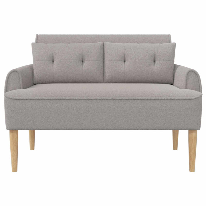 Lænestol med knap tufting Lysegrå 117 x 67 x 77 cm Bouclé