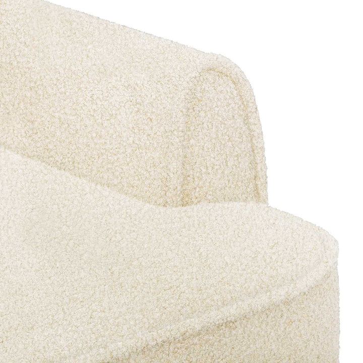 Lænestol med knap tufting Cremefarvet 117 x 67 x 77 cm Bouclé