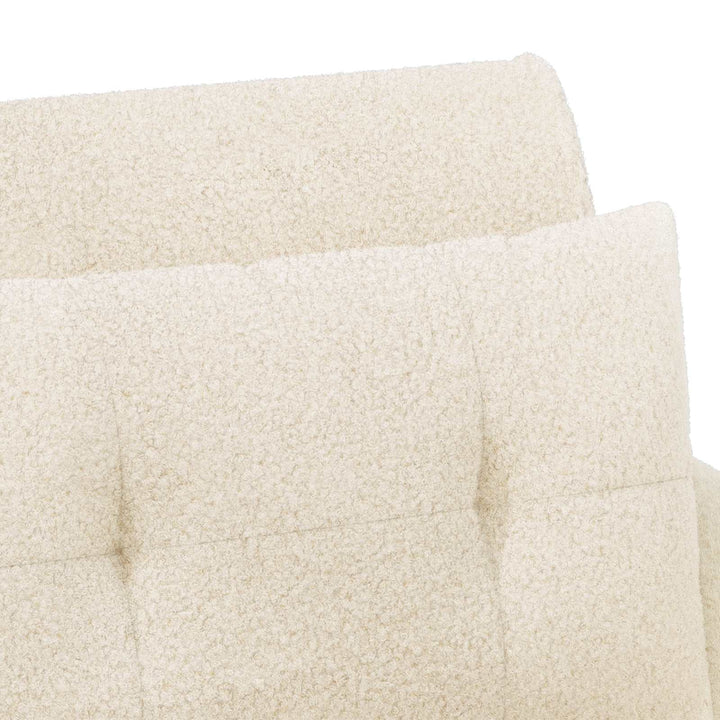Lænestol med knap tufting Cremefarvet 117 x 67 x 77 cm Bouclé