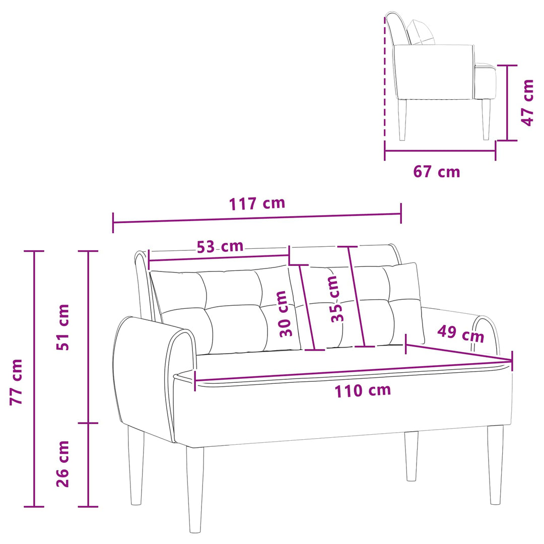 Lænestol med knap tufting Cremefarvet 117 x 67 x 77 cm Bouclé