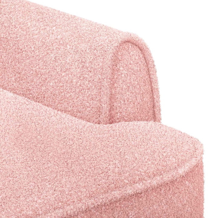 Lænestol med knap tufting Lyserød 117 x 67 x 77 cm Bouclé