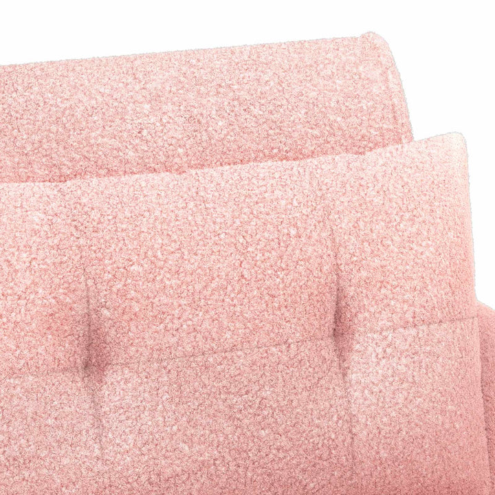 Lænestol med knap tufting Lyserød 117 x 67 x 77 cm Bouclé