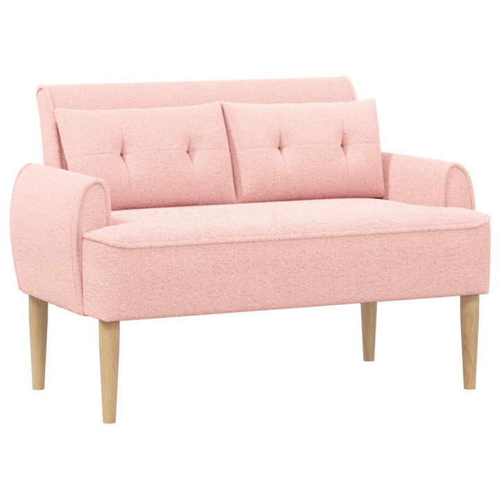 Lænestol med knap tufting Lyserød 117 x 67 x 77 cm Bouclé