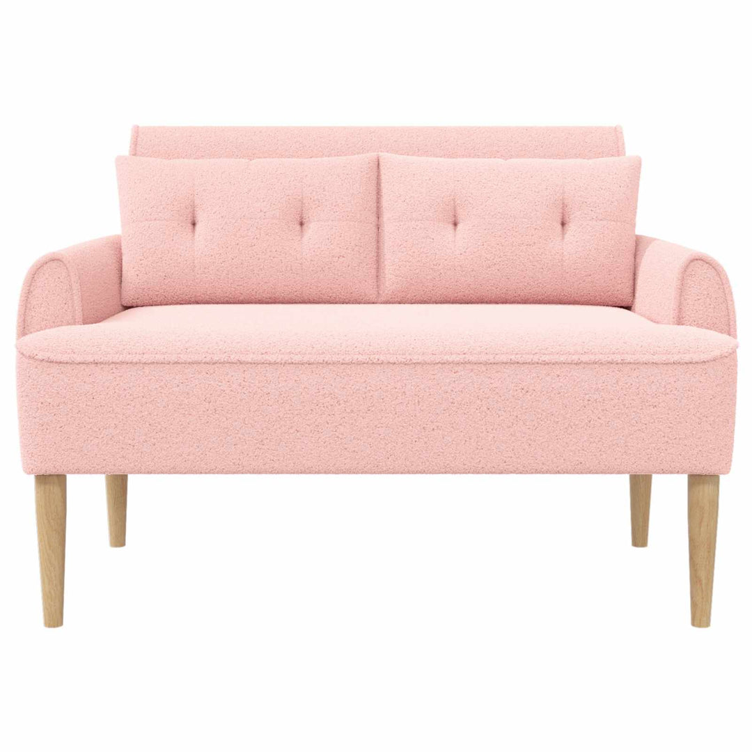 Lænestol med knap tufting Lyserød 117 x 67 x 77 cm Bouclé