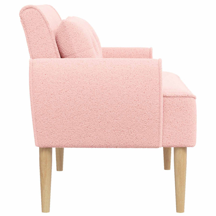 Lænestol med knap tufting Lyserød 117 x 67 x 77 cm Bouclé