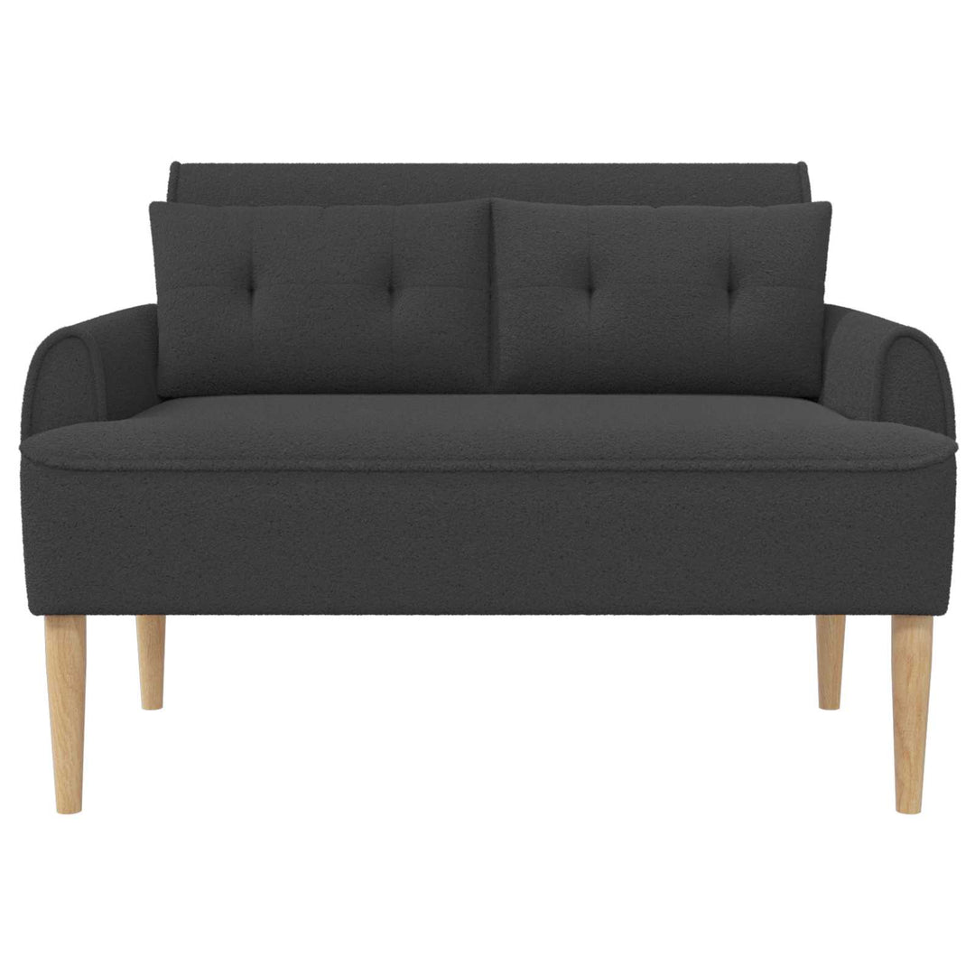 Lænestol med knap tufting Mørkegrå 117 x 67 x 77 cm Bouclé