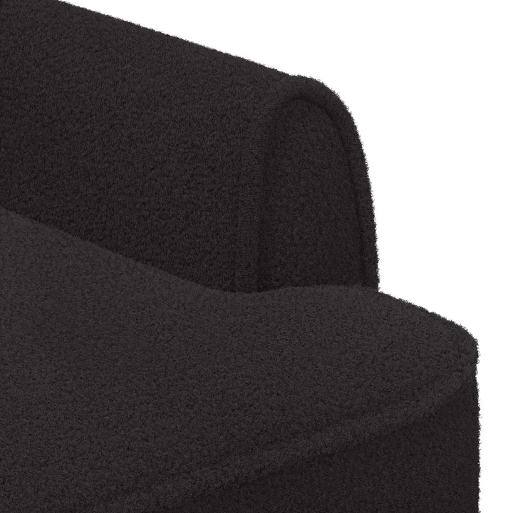 Lænestol med knap tufting Sort 117 x 67 x 77 cm Bouclé