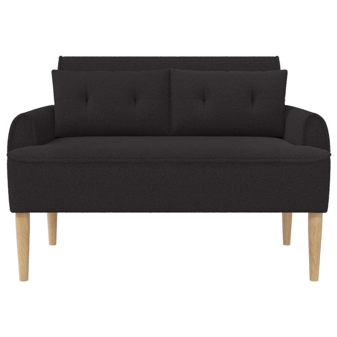 Lænestol med knap tufting Sort 117 x 67 x 77 cm Bouclé