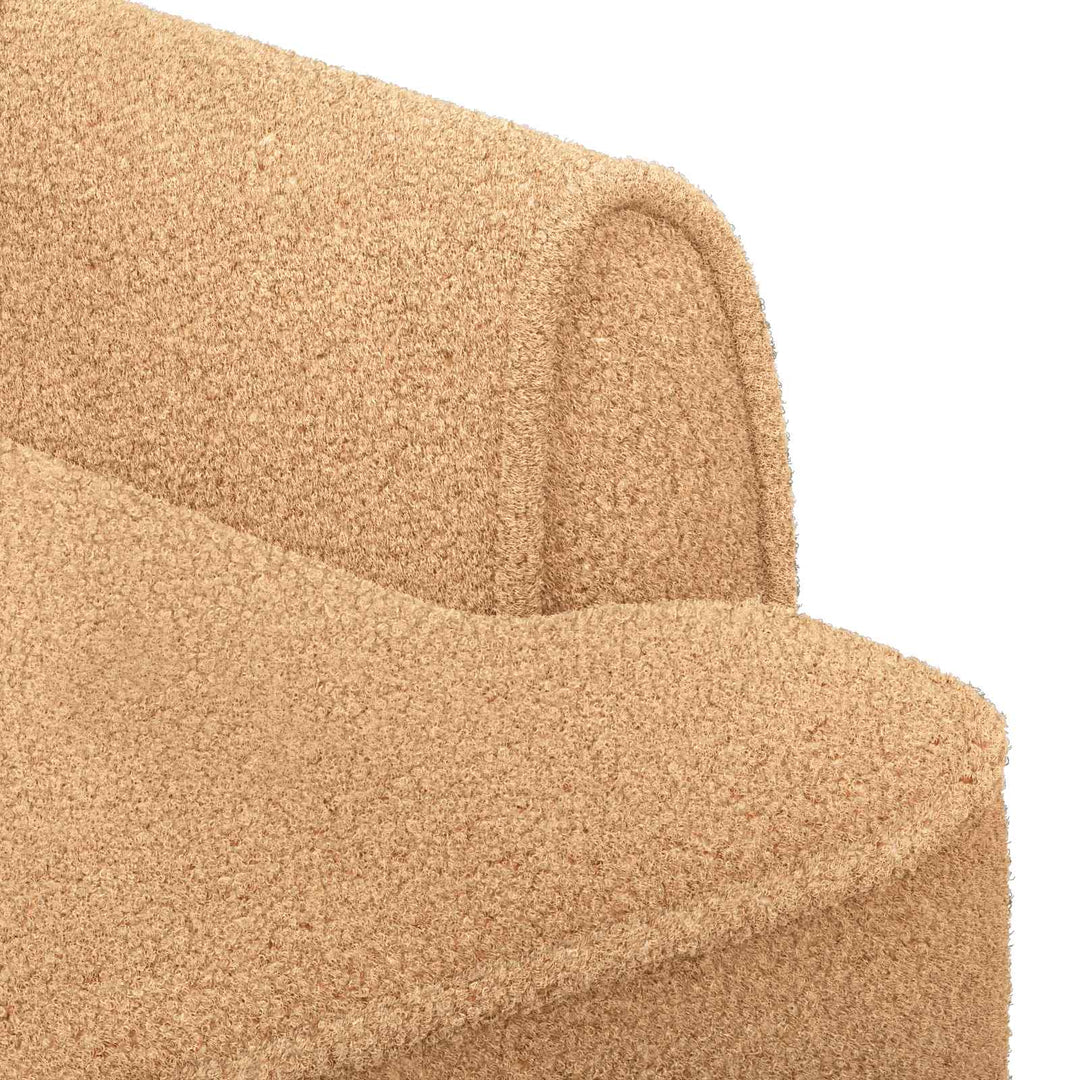 Lænestol med knap tufting Beige 117 x 67 x 77 cm Bouclé